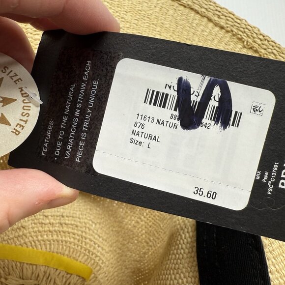 Brixton Cohen Cowboy Straw Hat Natural Wide Brim Sun Western Boho Size L 7 1/2 - Picture 7 of 8